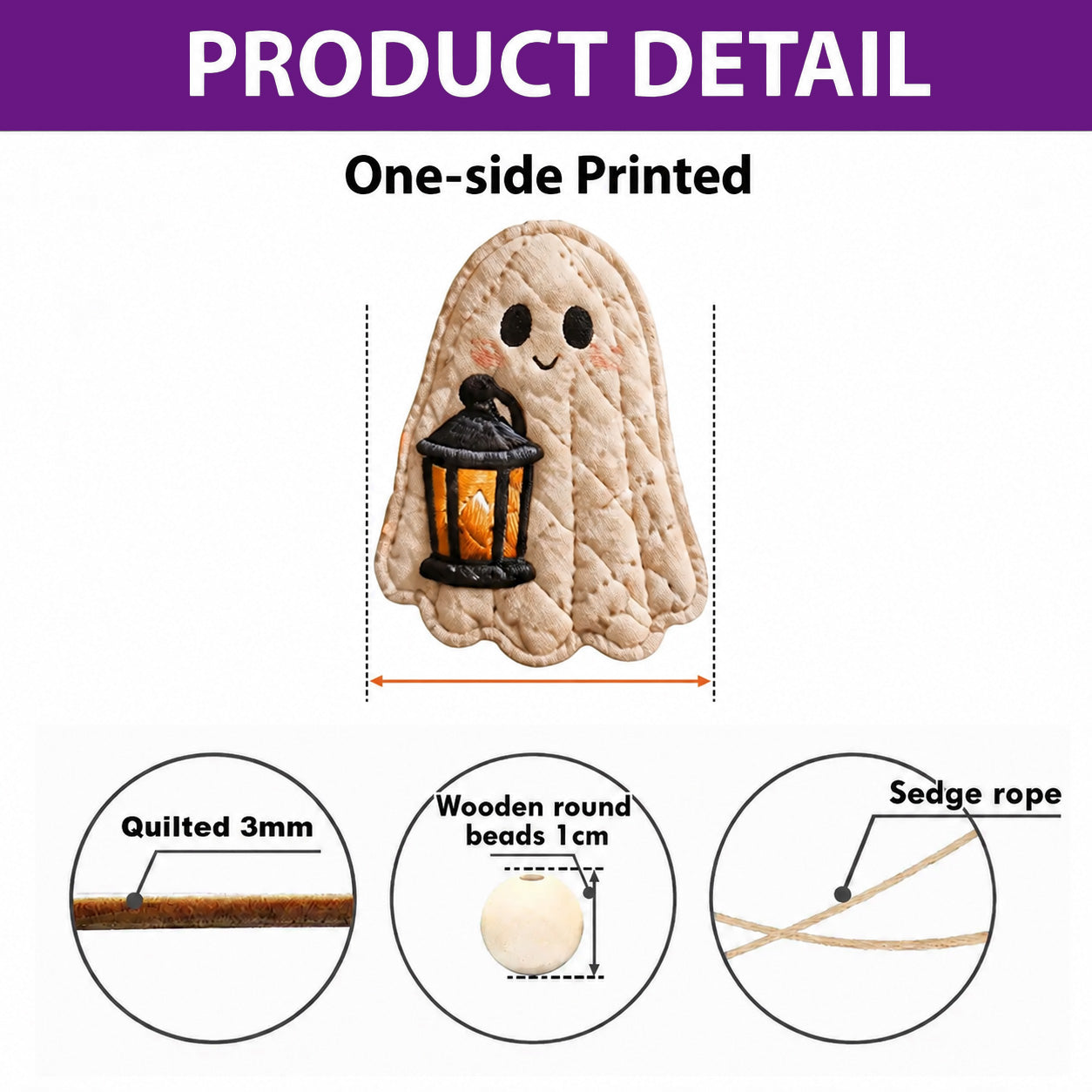 Haunted Ghost Custom Shape Quilted Garland GFTOMA14451